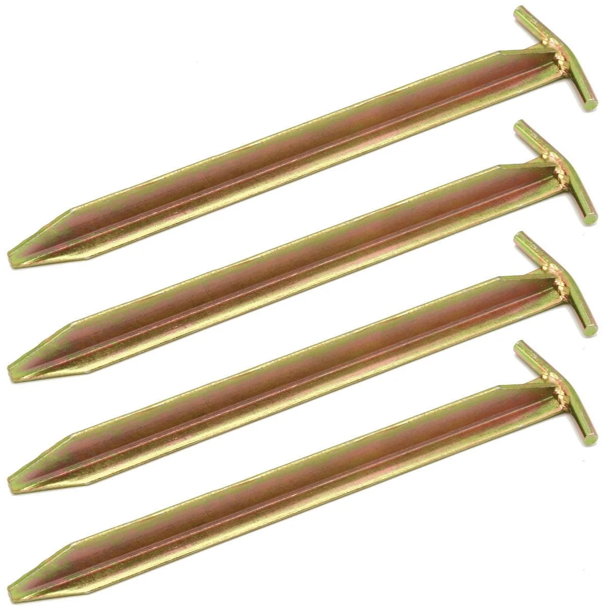 AMANKA Zelthering Set (4 Stück) – Massive 30 cm Erdnägel aus verzinktem Stahl mit T-Profil