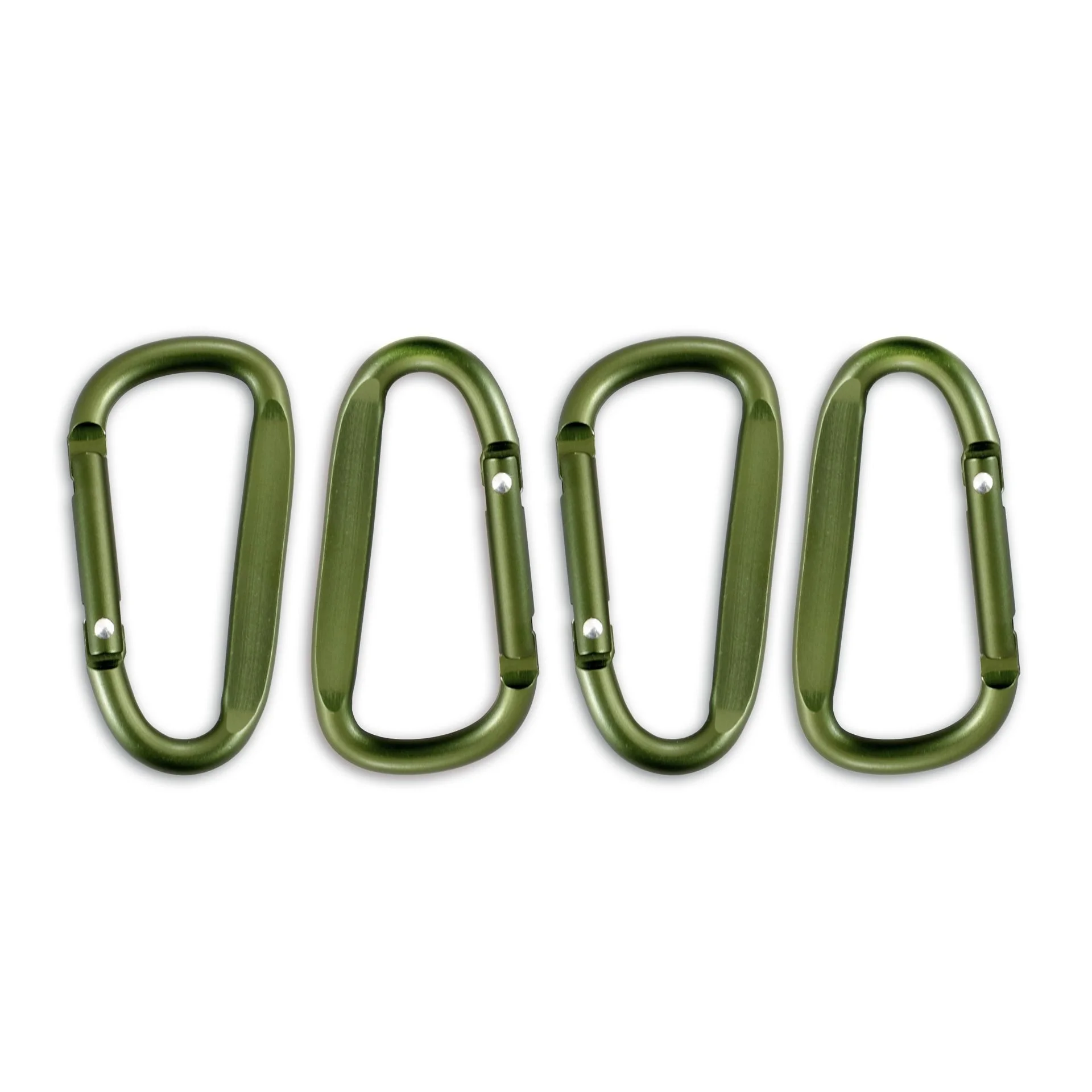 Origin Outdoors Zubehörkarabiner – 4er Set, Aluminium, Olivgrün