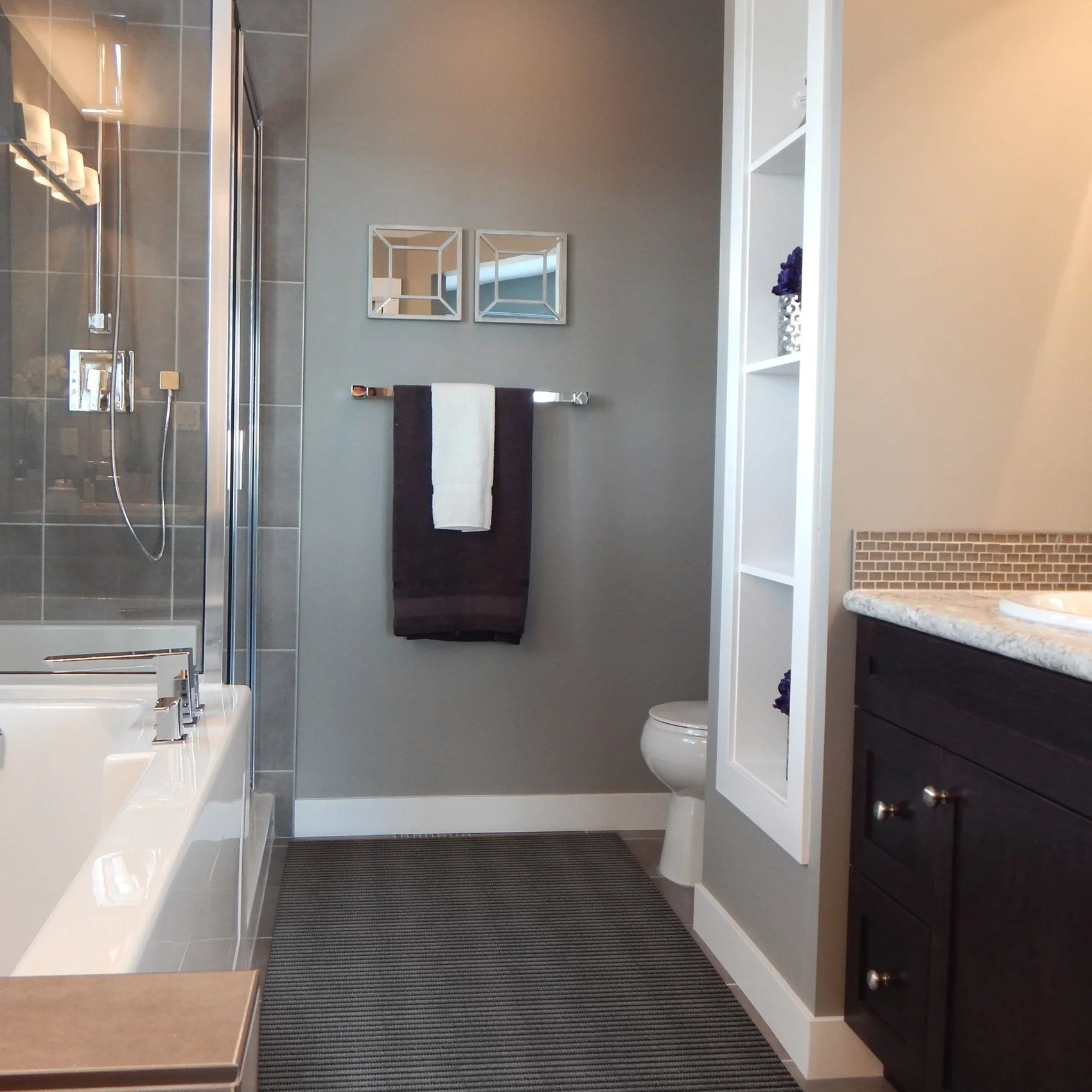 ANRO Schaum-Badematte – Antirutsch Weichschaummatte mit Drainage-Effekt