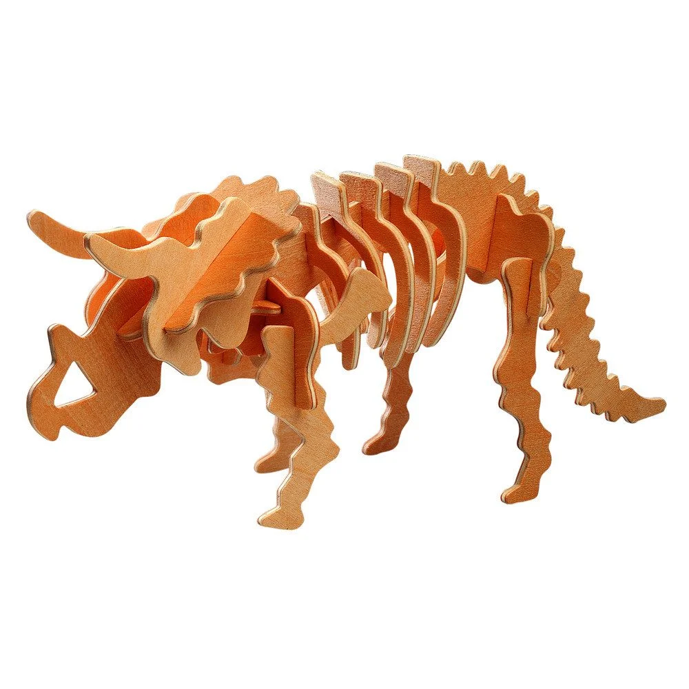 Besttoy Holz-Modellbau – Dinosaurier Triceratops 3D-Steckbausatz