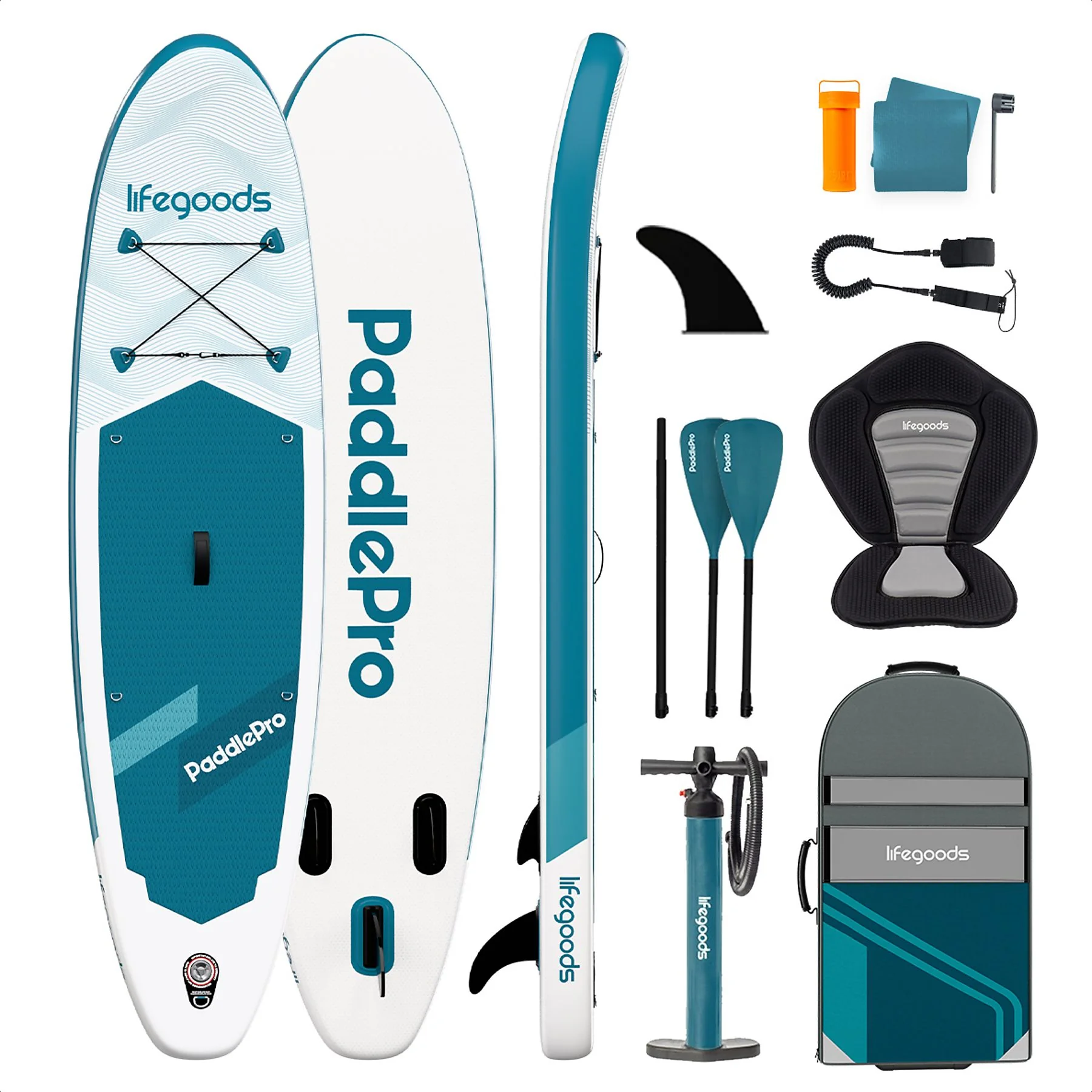 LIFEGOODS LG1400 PaddlePro Allround Compact SUP Board Deep Aqua