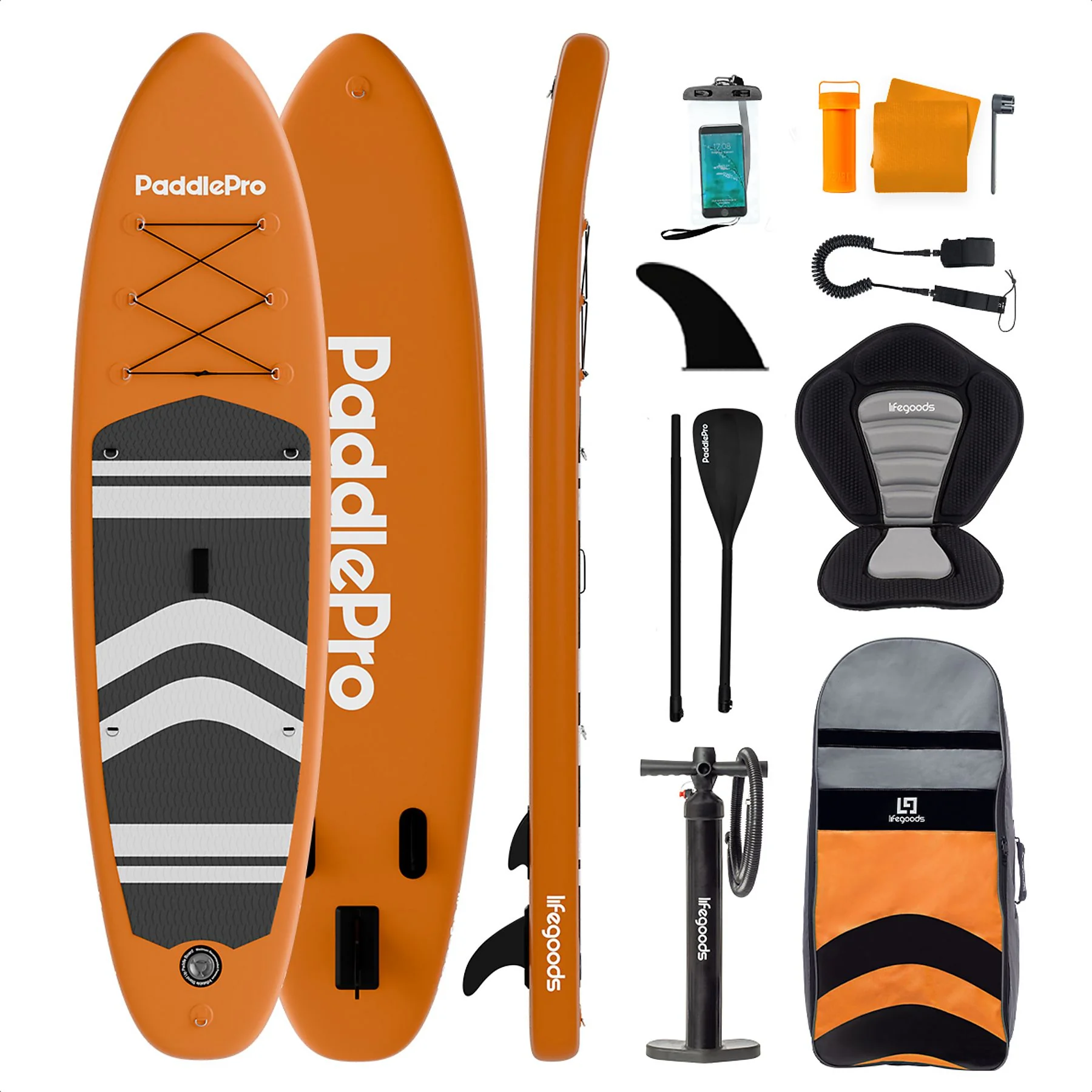 LIFEGOODS LG1219 PaddlePro Allround SUP Board Oranje