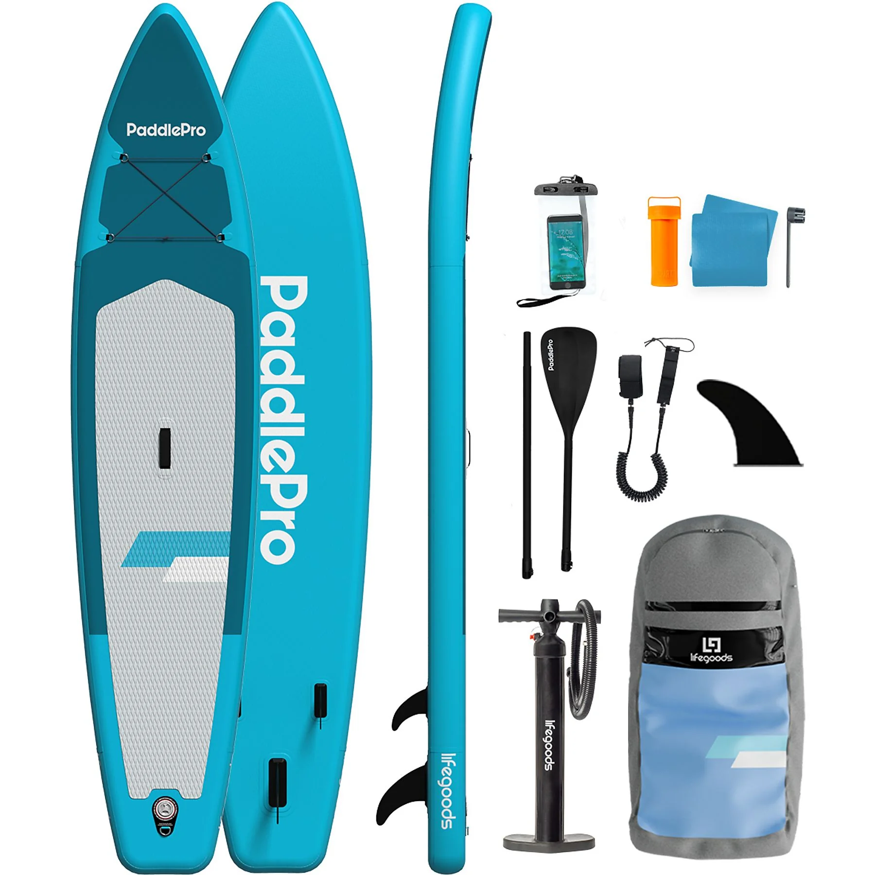 LIFEGOODS LG1308 PaddlePro Touring SUP Board Blauw
