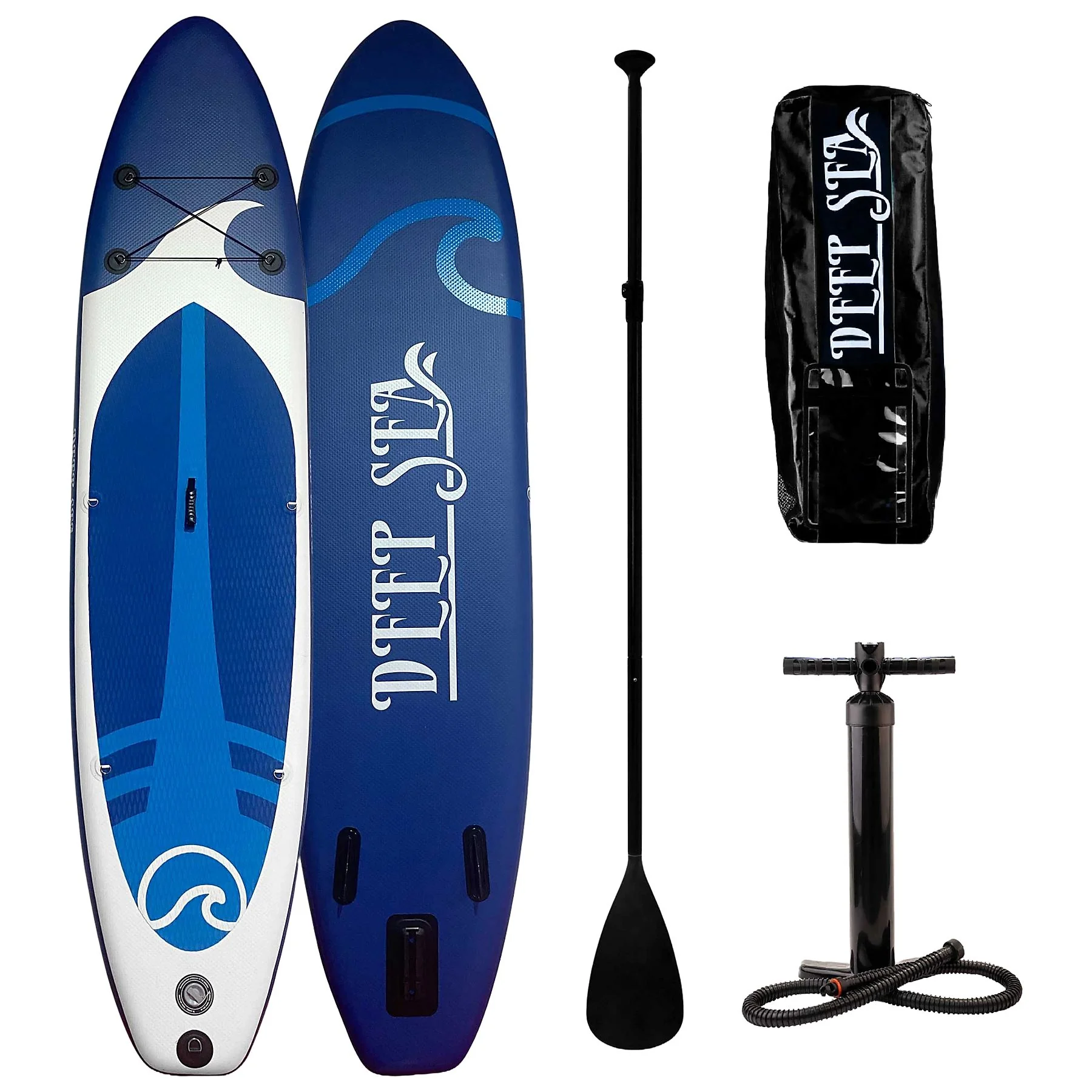 DEEP SEA XXL Stand Up Paddle Board aufblasbar Blau Weiss