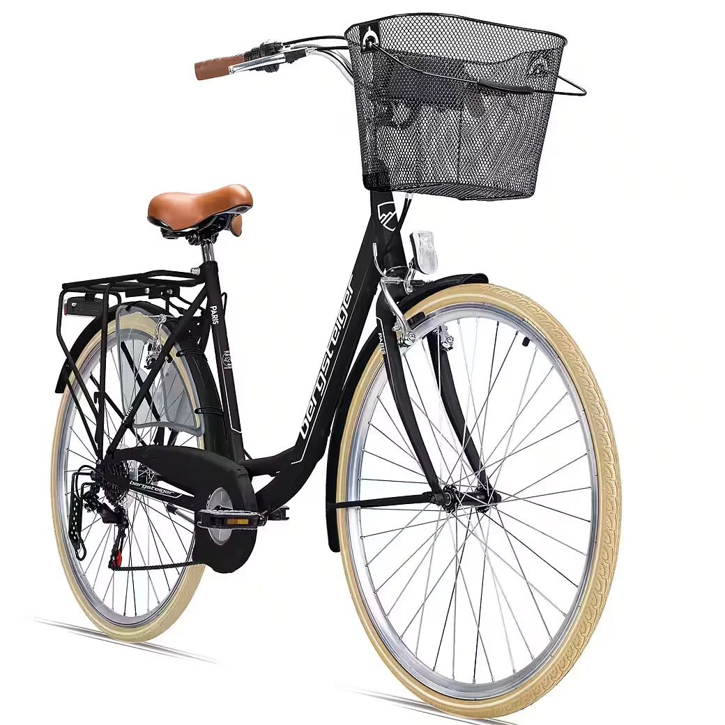 Cityrad Paris Damenfahrrad 26 Zoll Schwarz Korb Licht ab 140 cm