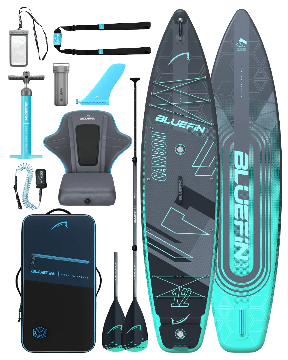 Bluefin Carbon 12 Fuß aufblasbares Premium SUP Board