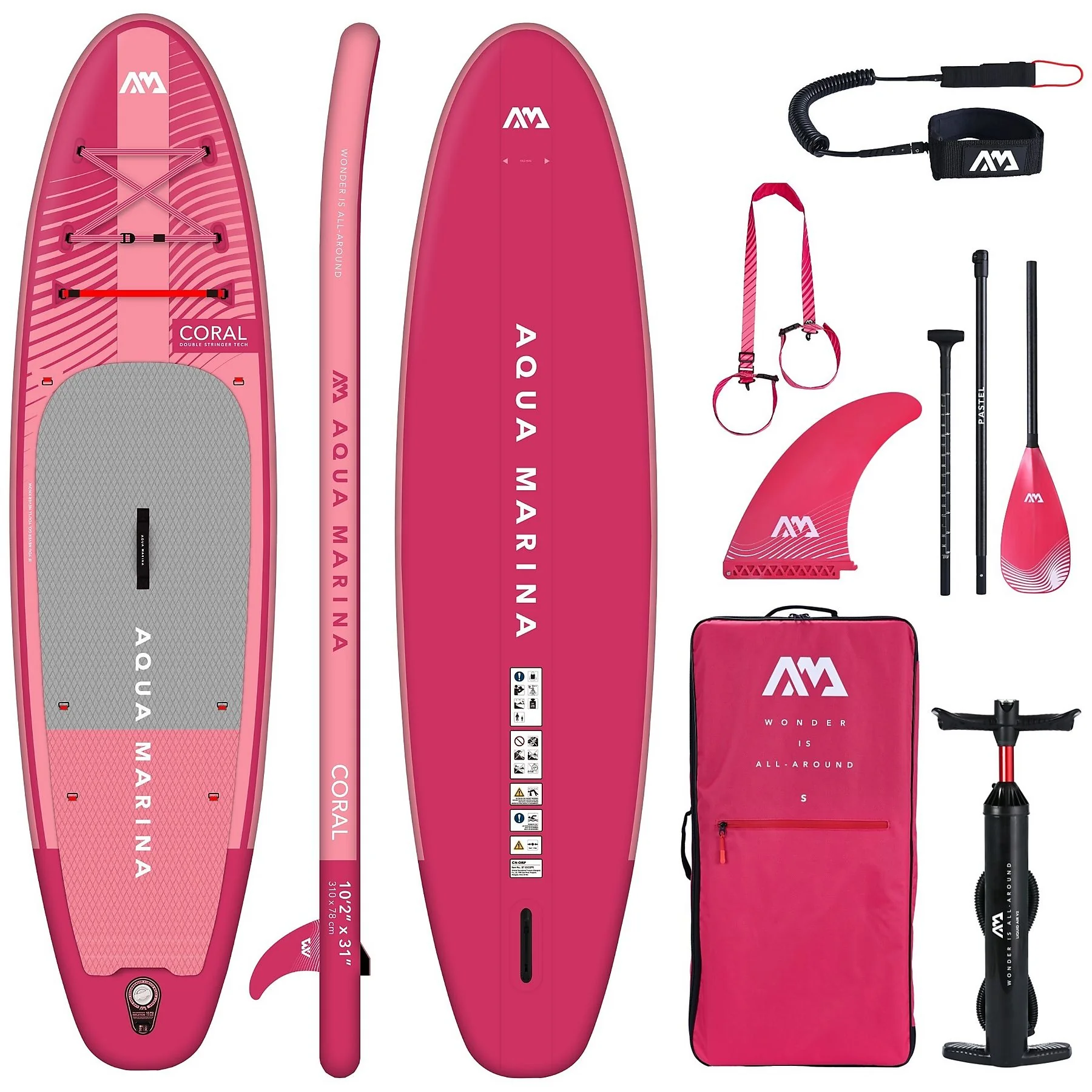 AQUA MARINA Coral SUP Board Rosa Stand Up Paddle